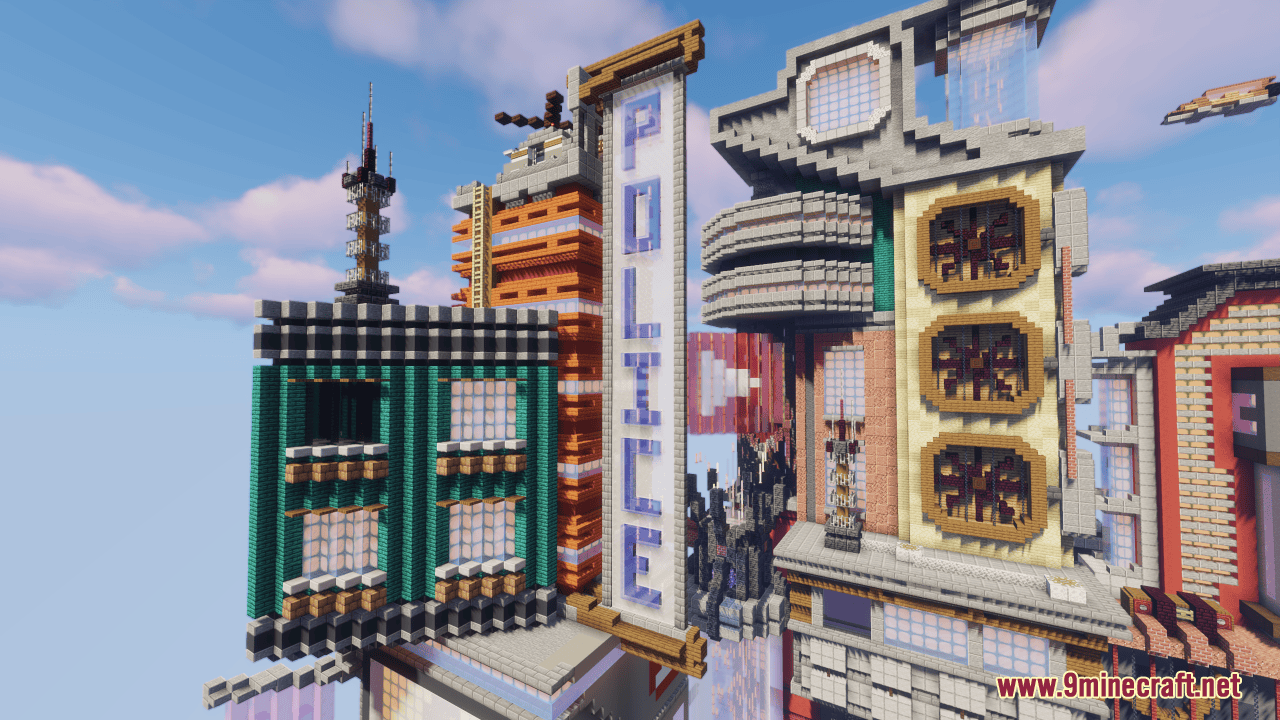 description_4 Cyberpunk Map (1.20.4, 1.19.4) - Cyberpunk inspired lobby