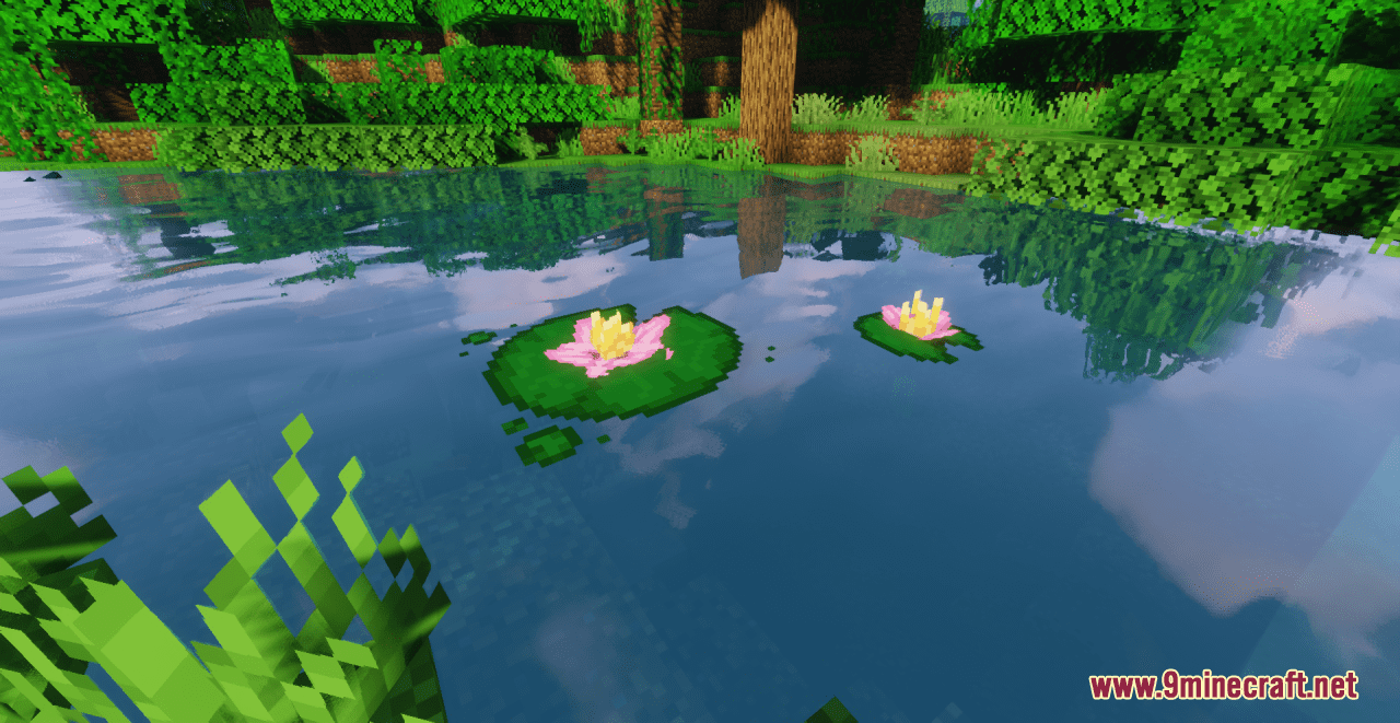 description_0 Lotus flower resource pack (1.19.4, 1.19.2, 1.19) - Texture pack