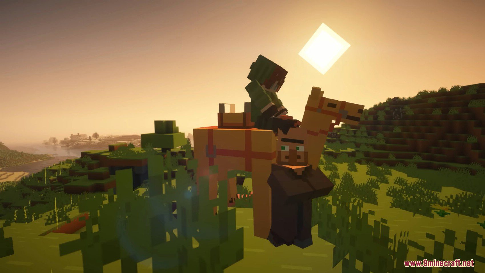 description_3 Villager Transportation Mod (1.20.4) - Viaje en camello