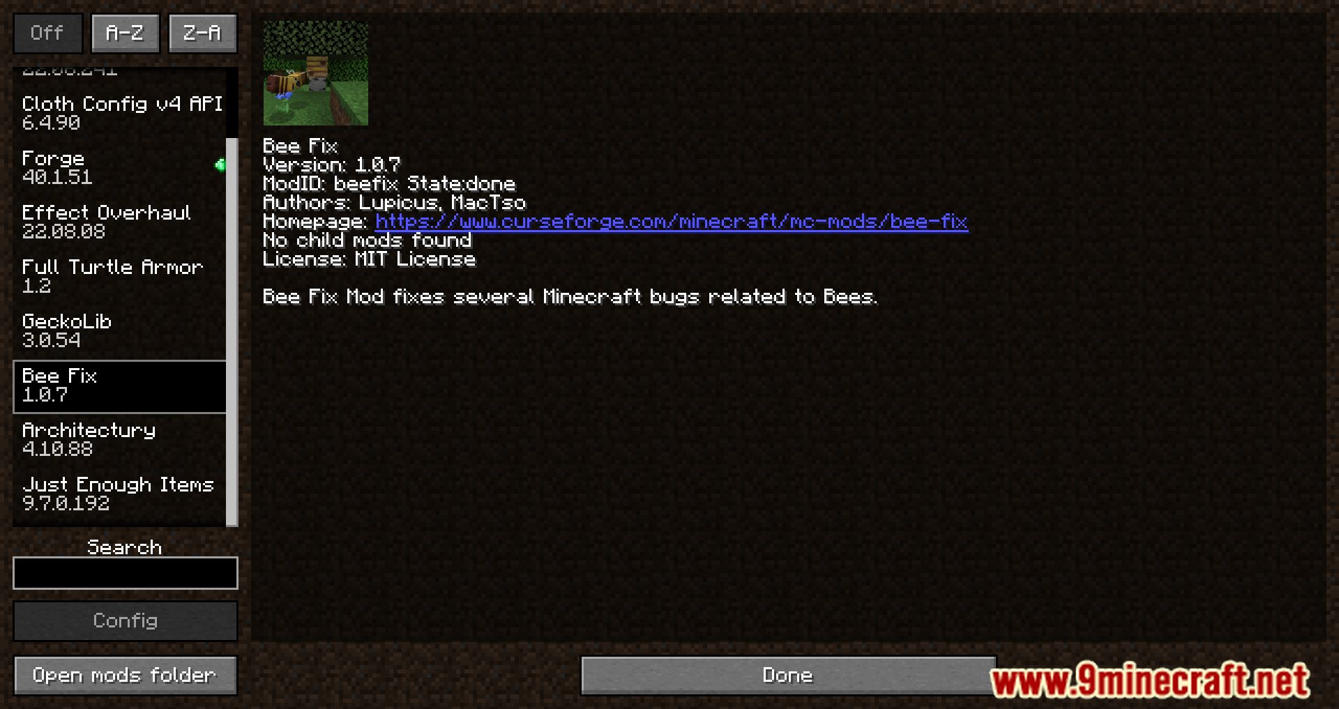 image 1 for Bee Fix Mod (1.20.5) - Bug Fix