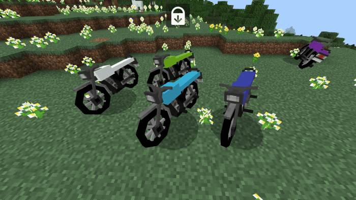 image 1 for Плагин Simple Motorbike (1.20) — мод MCPE/Bedrock