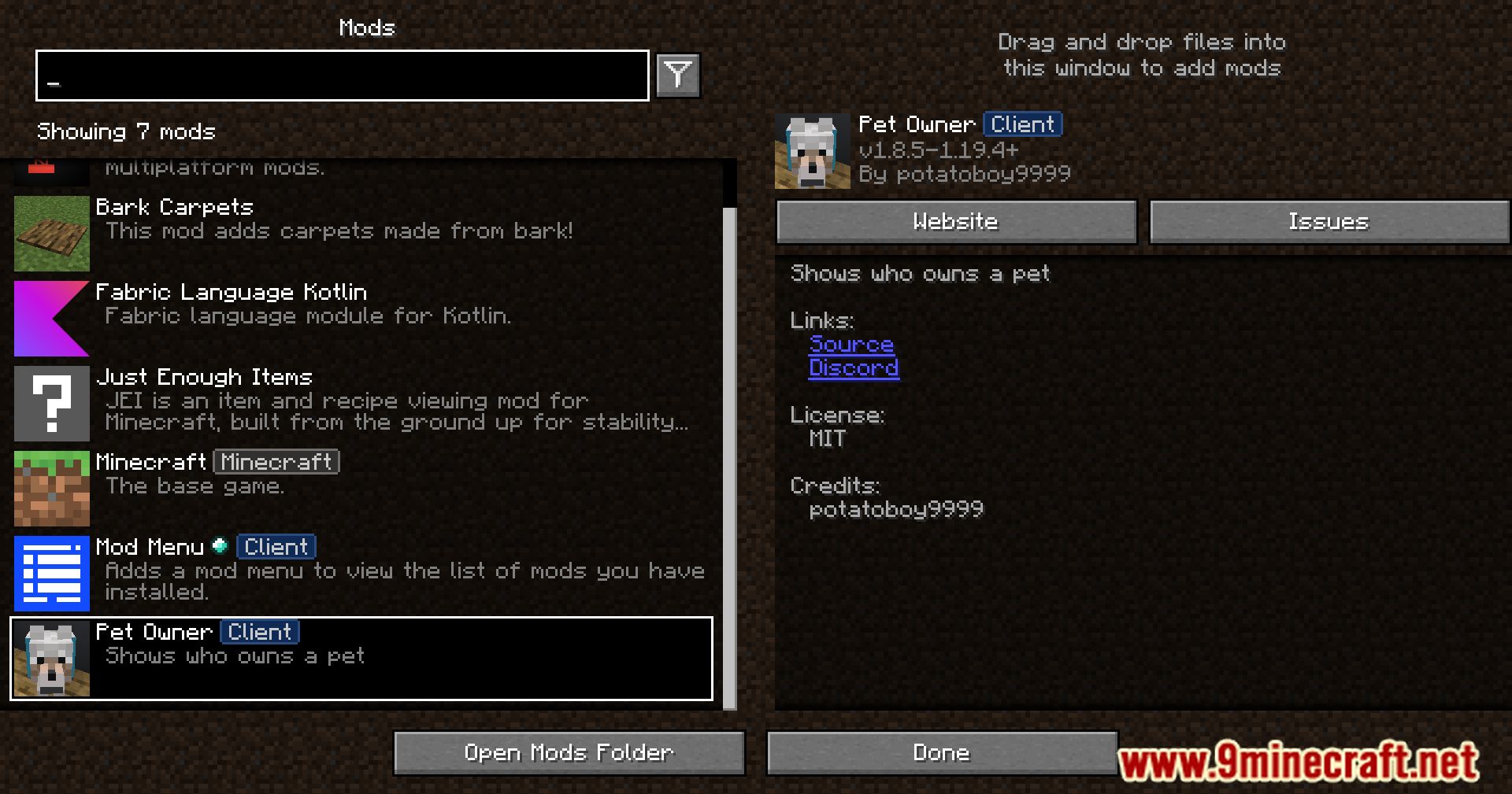 description_0 Pet Owner Mod 1.20.4 - identificar a los dueños de mascotas de un vistazo