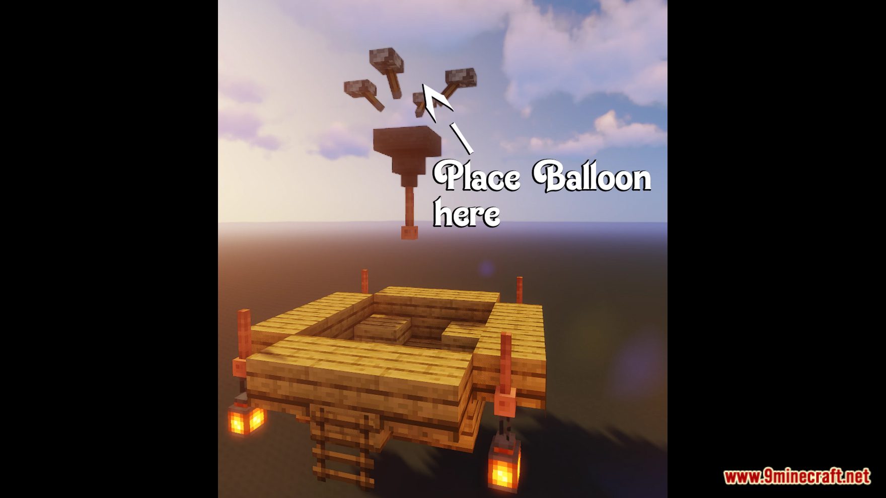 description_10 Paquete de datos de globos aerostáticos (1.20.2, 1.19.4) - Minecraft Mobile Base!