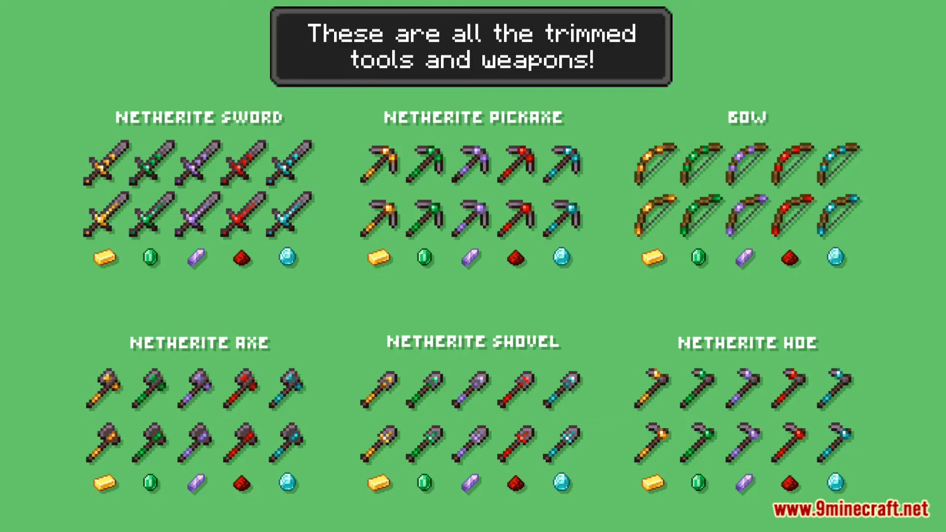 description_5 Tool Trims Data Pack (1.19.4) - Красивые инструменты!