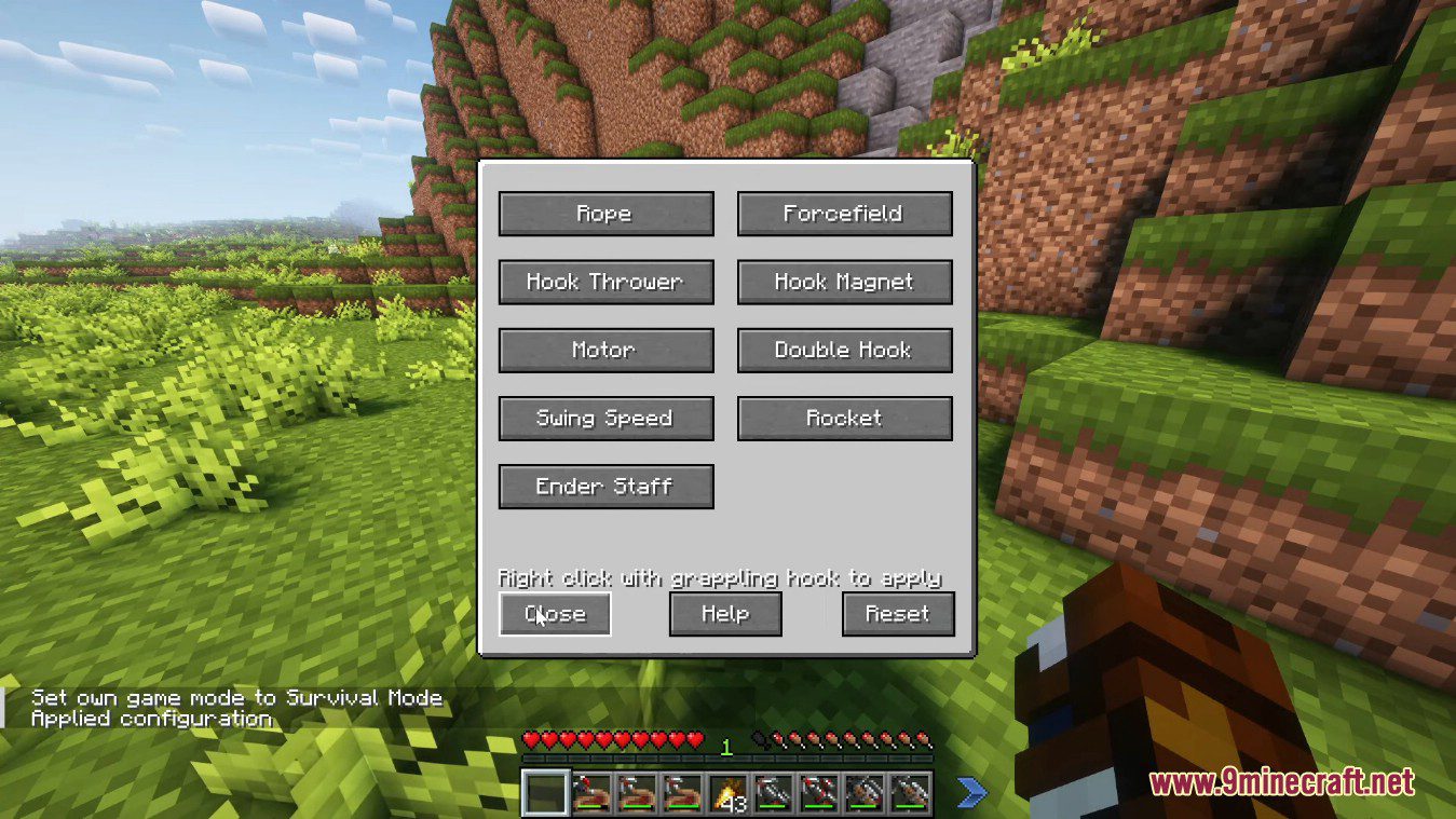 image 16 for Grappling Hook Restitched Mod (1.20.4) - избегайте больших конструкций