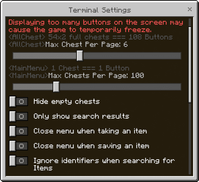 image 19 for Terminal Storage Management Plugin (1.20) - MCPE/Bedrock Mod