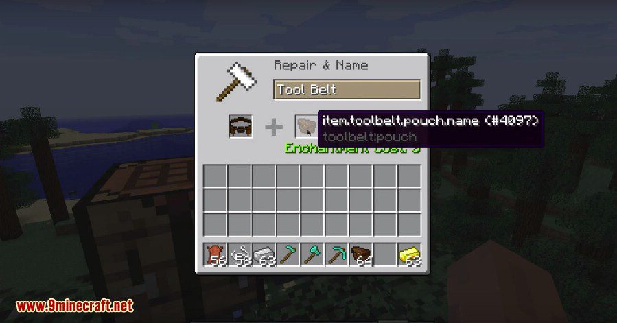 description_1 Tool Belt Mod (1.20.4) - demonstration of items