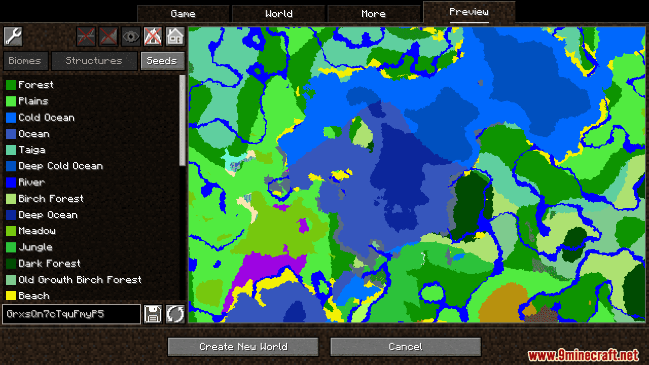 description_5 World Preview Mod (1.20.4) - визуализация видов мира