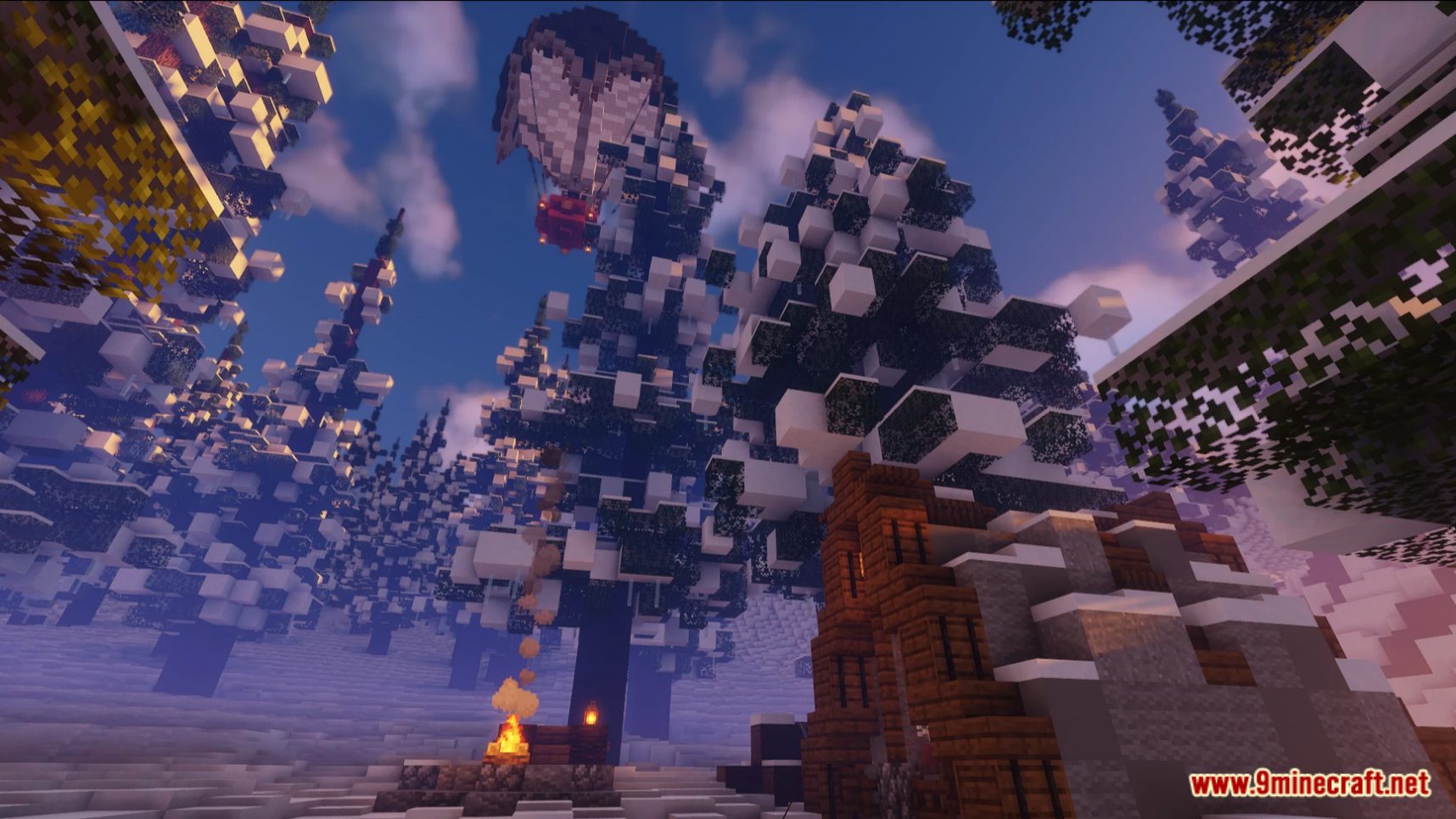 description_9 Hot Air Balloon Datapack (1.20.2, 1.19.4) - Minecraft Mobile Base!