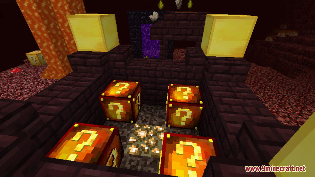 description_6 Fire Lucky Block Mod (1.19) - new hot item from the Core