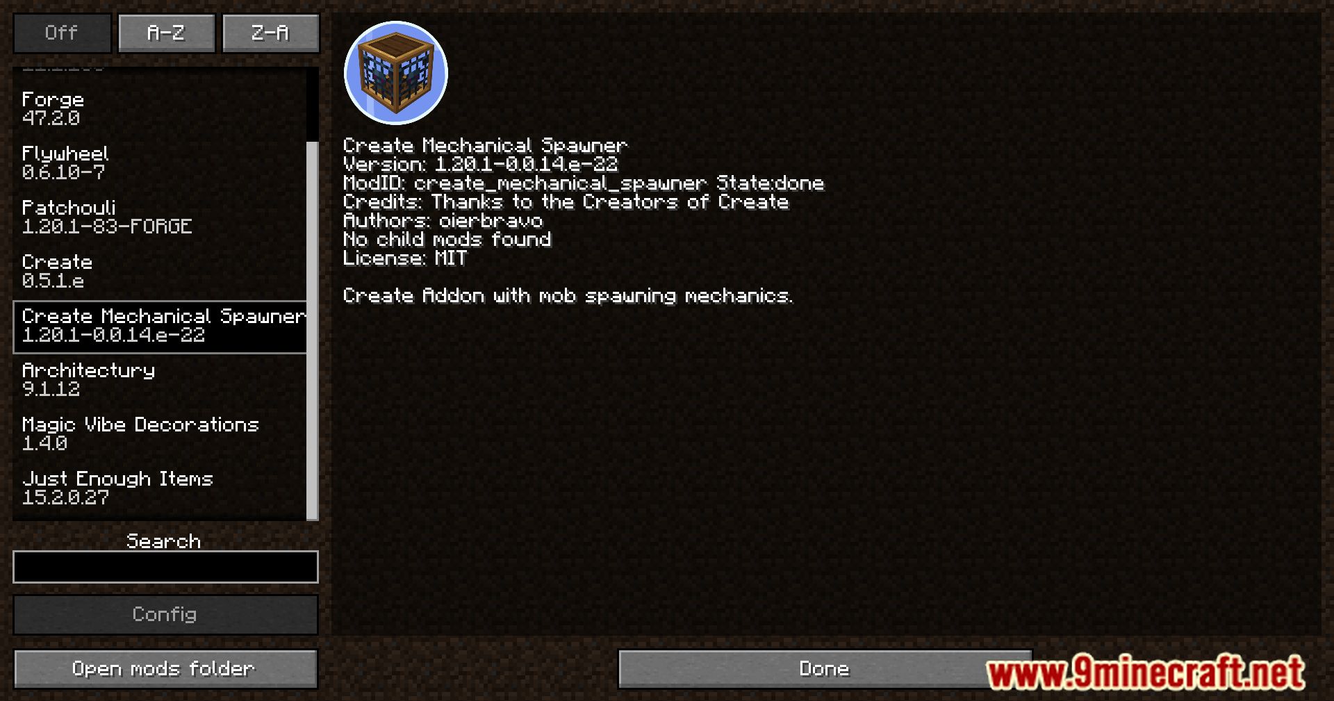 description_0 Crear Mechanical Spawner Mod 1.20.1 - Revisión de la generación de mafias en Minecraft