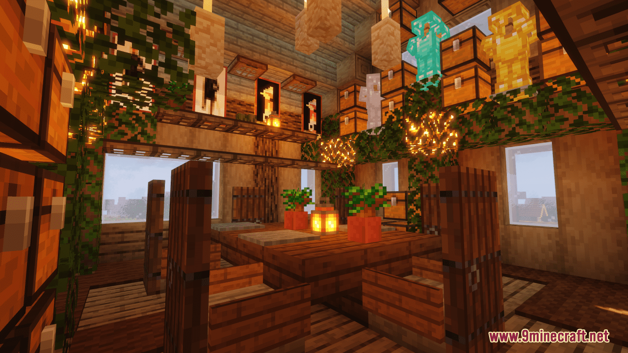 description_0 Mapa de la casa grande de supervivencia (1.20.4, 1.19.4) - para 2-3 personas