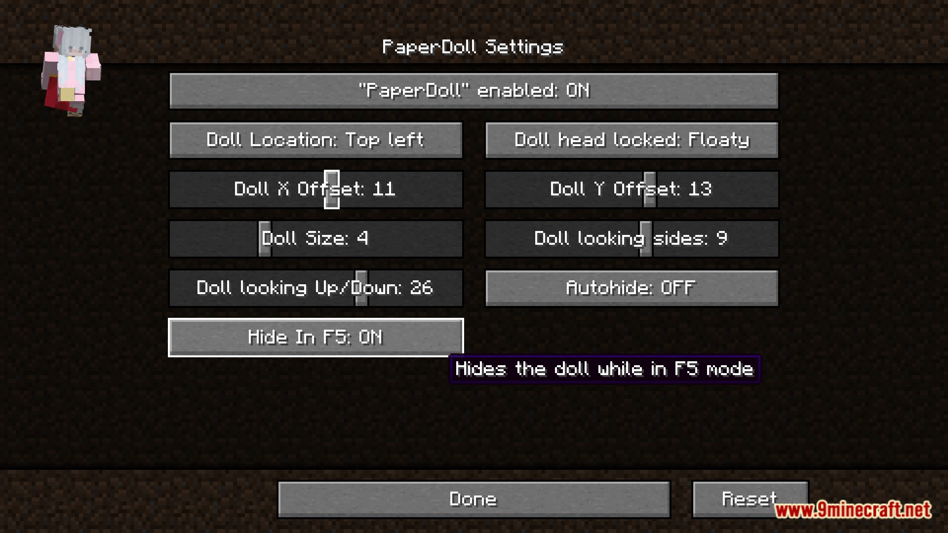 image 3 for PaperDoll Mod (1.20.4) - Improve your Minecraft experience