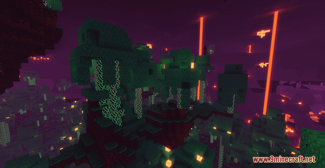 description_9 Glowing Effects Resource Pack (1.19.4, 1.19.2, 1.19) - Набор текстур