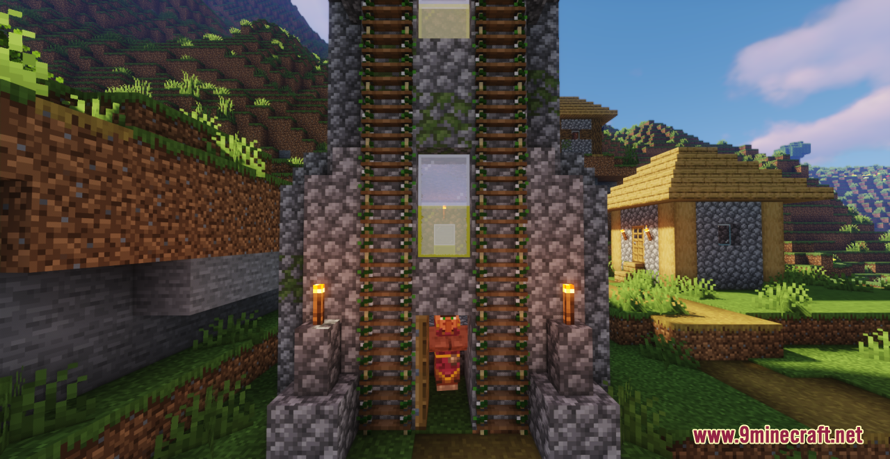 description_4 Веревочная лестница с лианами Resource Pack (1.19.2, 1.19) - Пакет текстур