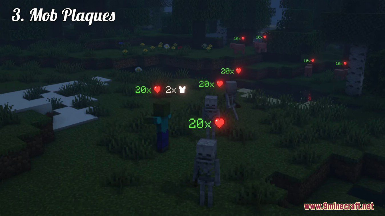 description_4 Mob Plaques Mod (1.20.1) - a neat little attribute for mobs