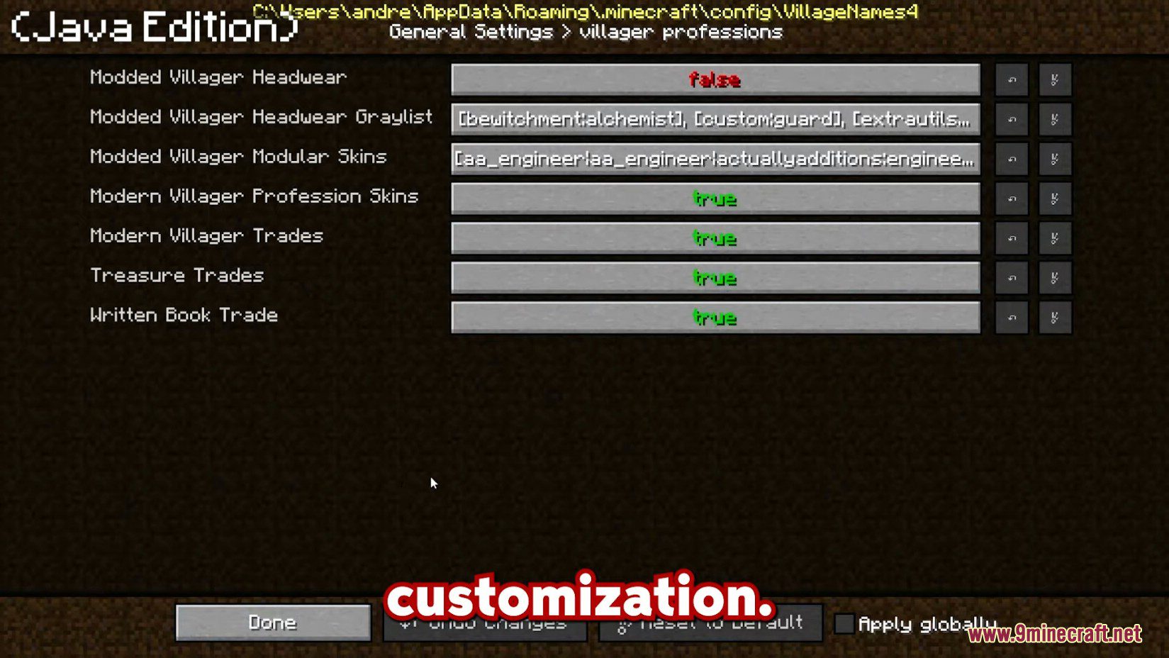 image 11 for Mod AstroTibs' Village Names Mod (1.12.2) - genera nombres de aldeas