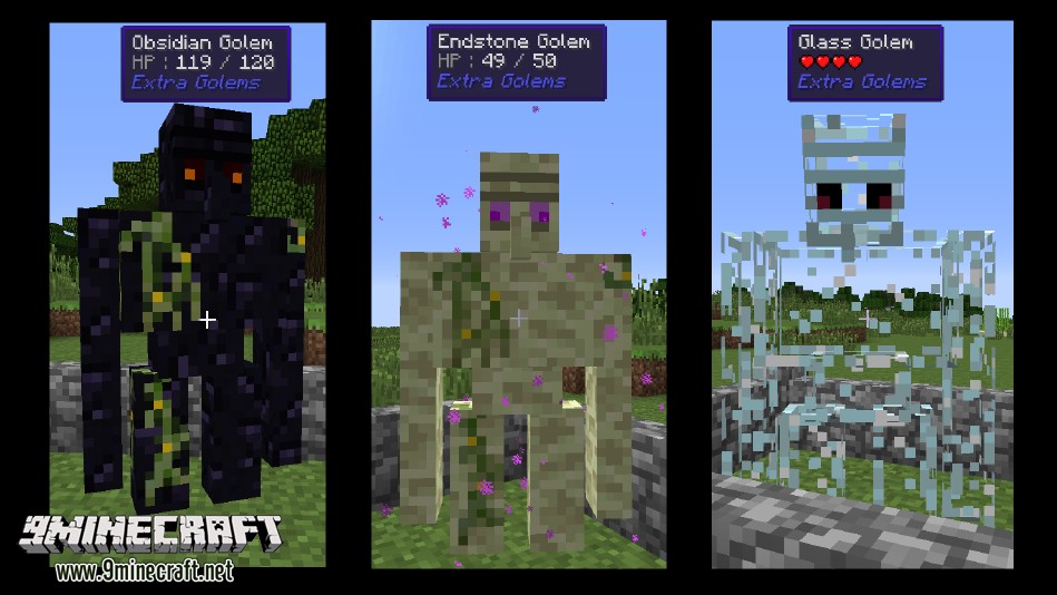 description_1 Extra Golems Mod (1.19.2) - слишком много големов