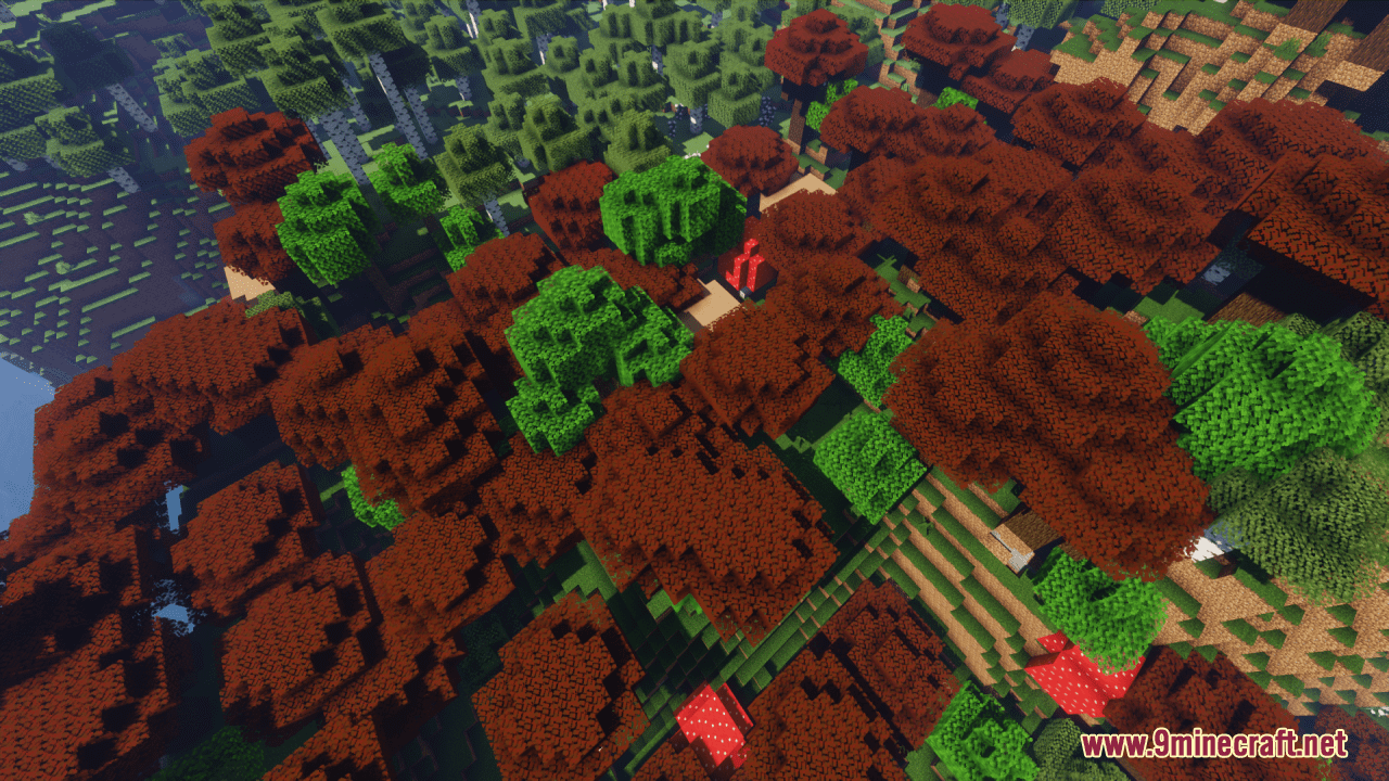 description_3 Red Dark Oak Leaves Resource Pack (1.19.4, 1.19.2) - текстур-пак