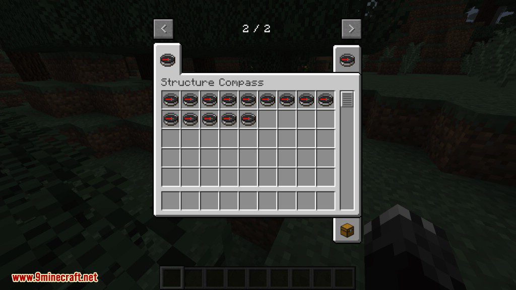 description_0 Structure Compass Mod (1.20.4) - makes it easier to determine the location of buildings