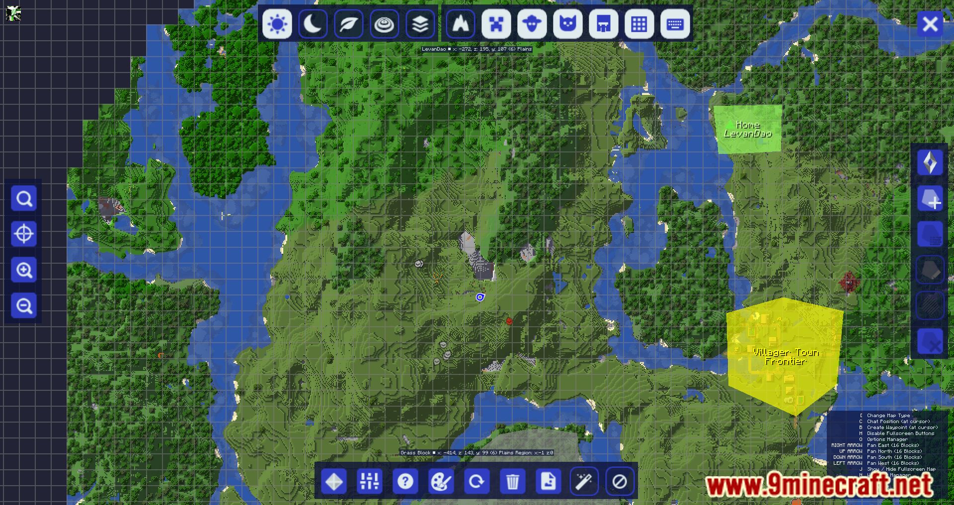 description_6 MapFrontiers Mod 1.20.2 - Dividing the map into parts