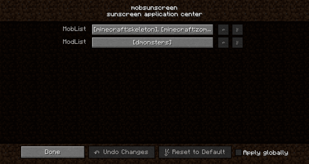 description_2 Mob Sunscreen Module 1.20.2 - Prevents mobs from burning in the sun.