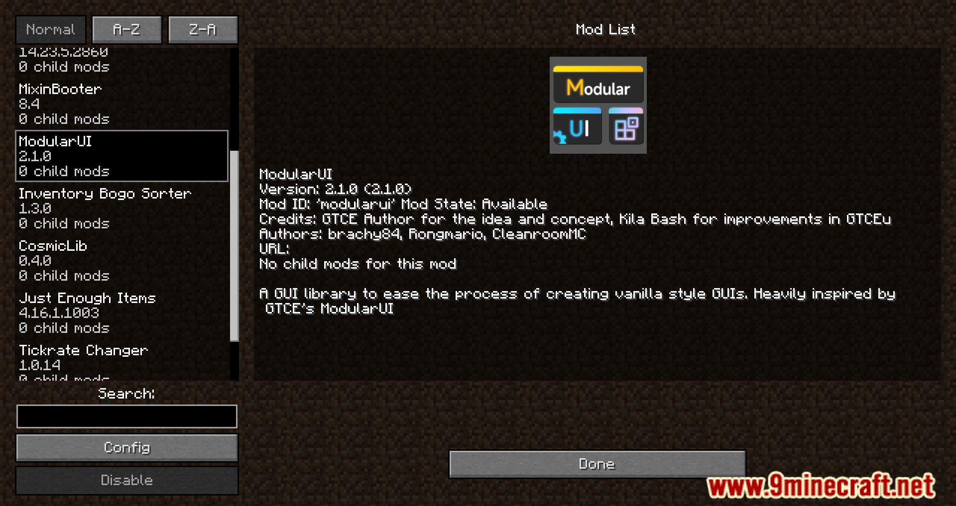 description_0 ModularUI Mod (1.12.2) - создание сложного графического интерфейса в Minecraft.