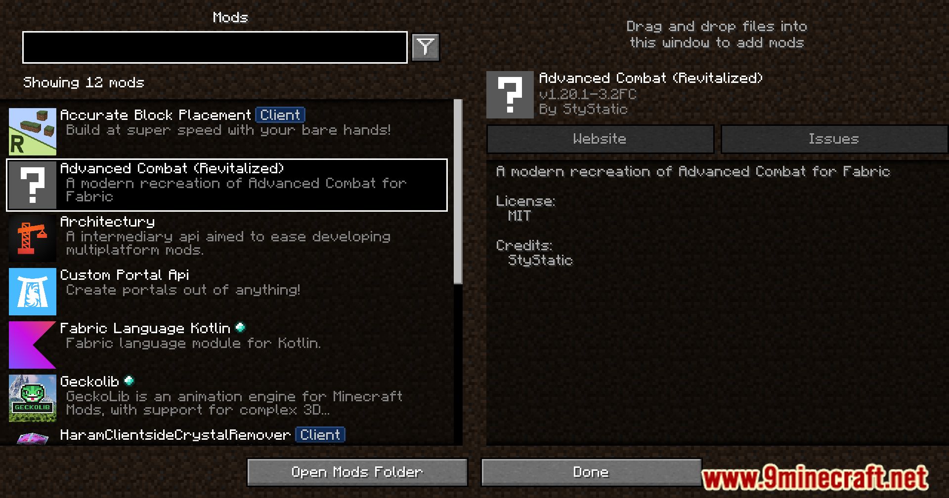 description_0 Advanced Combat Mod (1.20.4) - От деревьев до звезд