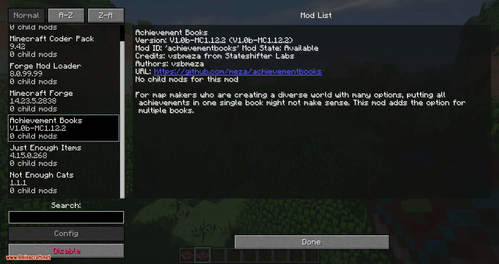 description_10 Achievement Books Mod (1.20.1) - множество книг достижений с простыми настройками