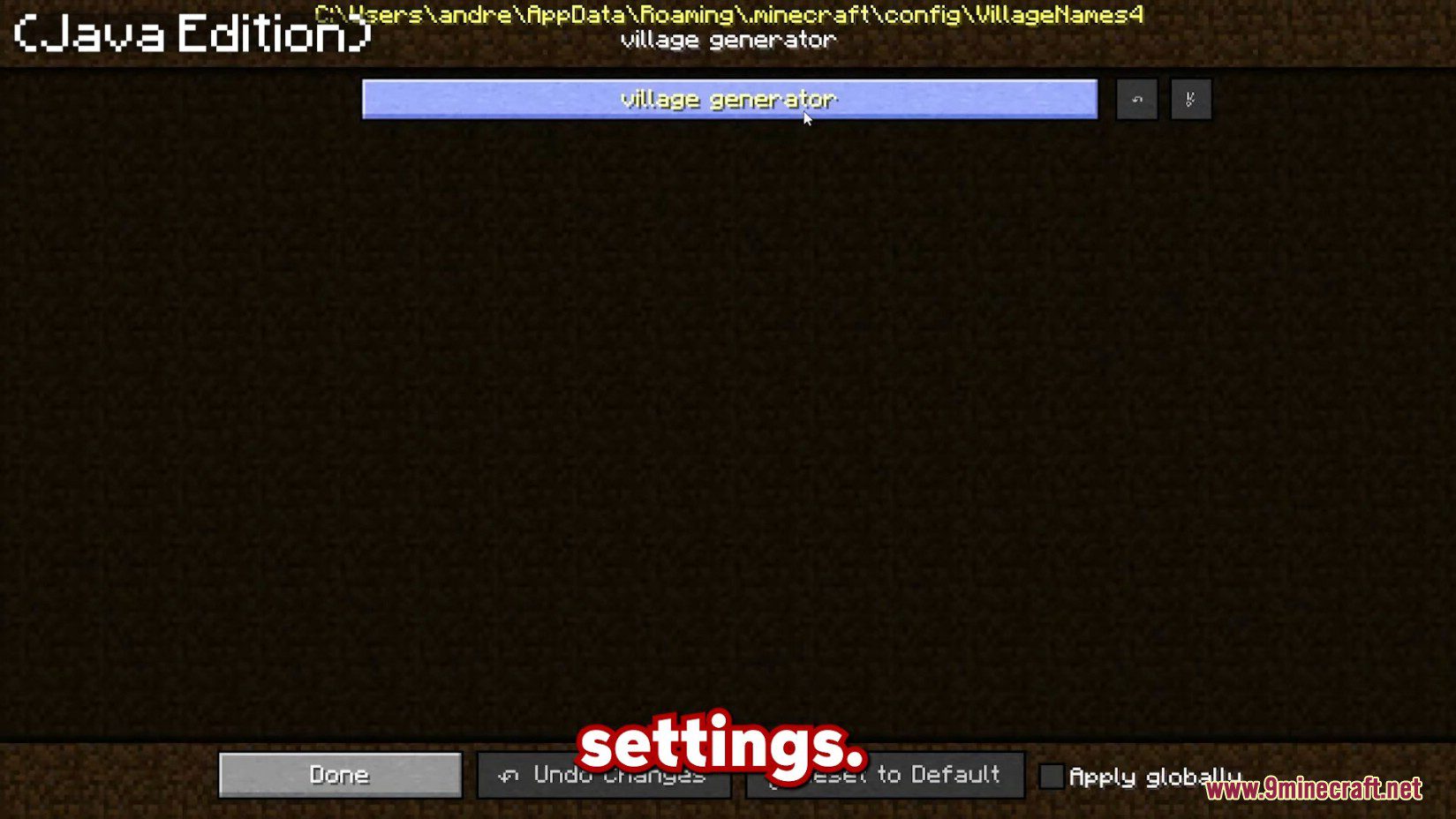 image 8 for Mod AstroTibs' Village Names Mod (1.12.2) - genera nombres de aldeas