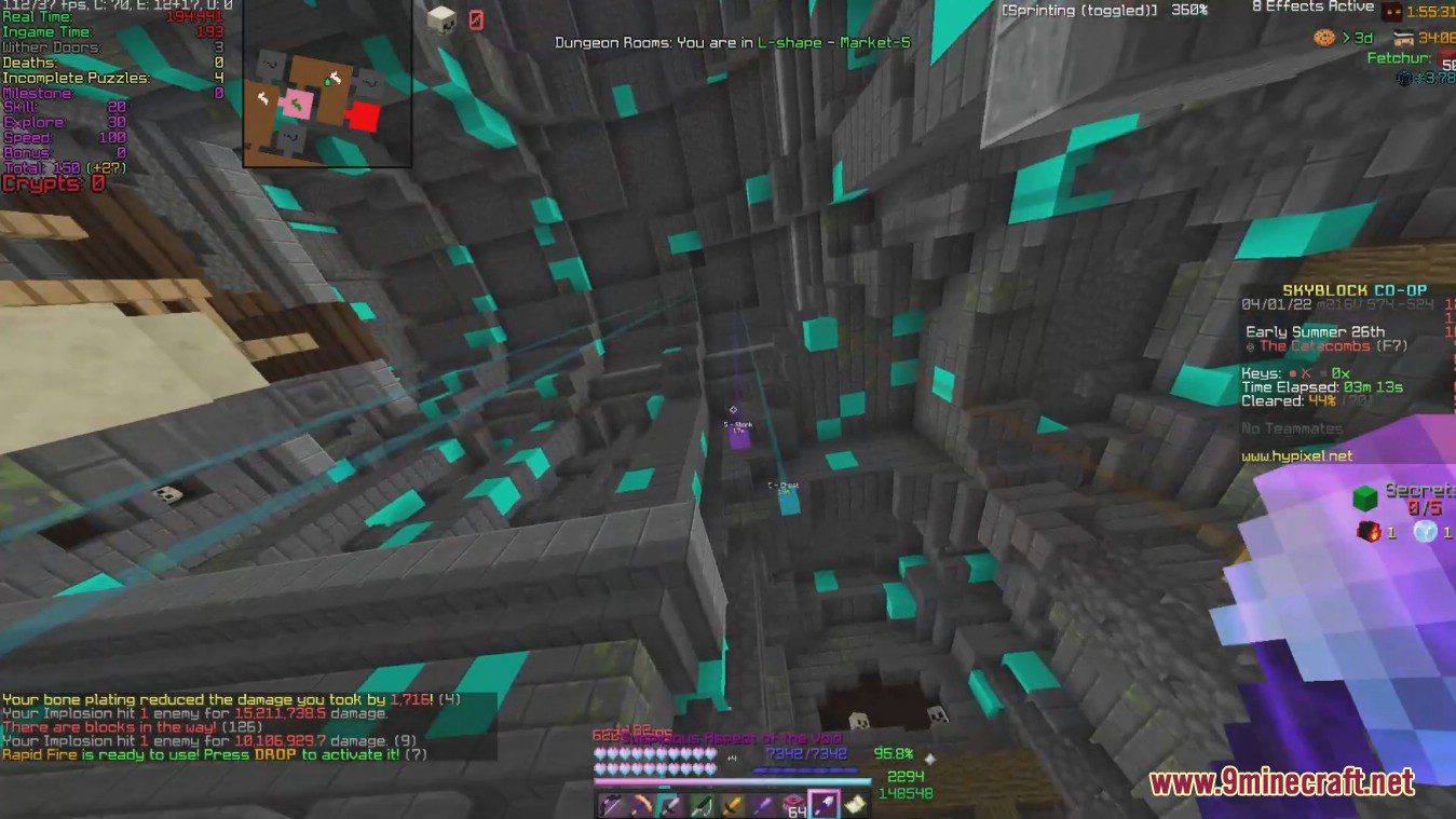 description_6 Dungeon Rooms Mod (1.8.9) - unraveling the deepest secrets of Hypixel Skyblock.
