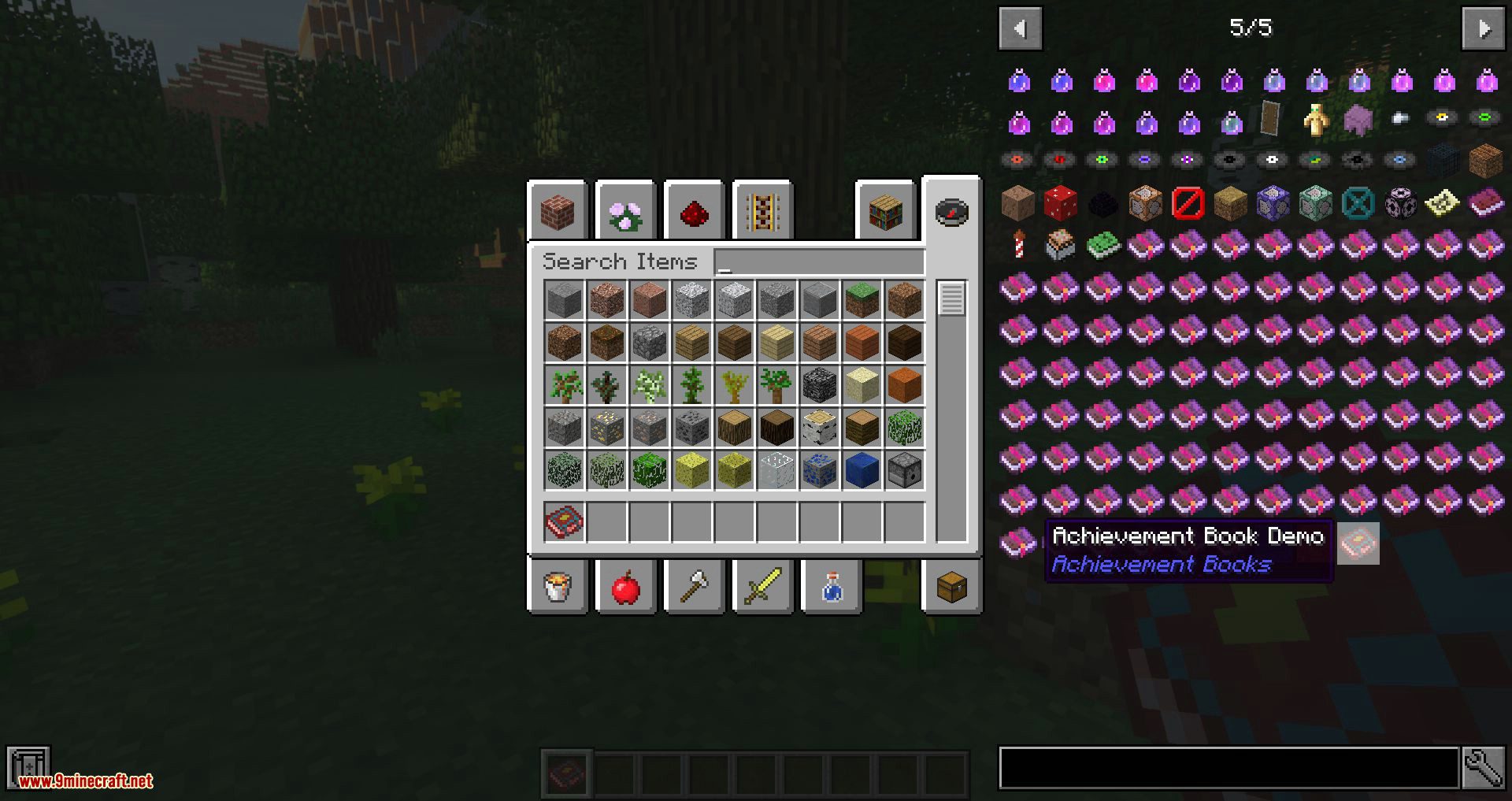 description_5 Achievement Books Mod (1.20.1) - множество книг достижений с простыми настройками