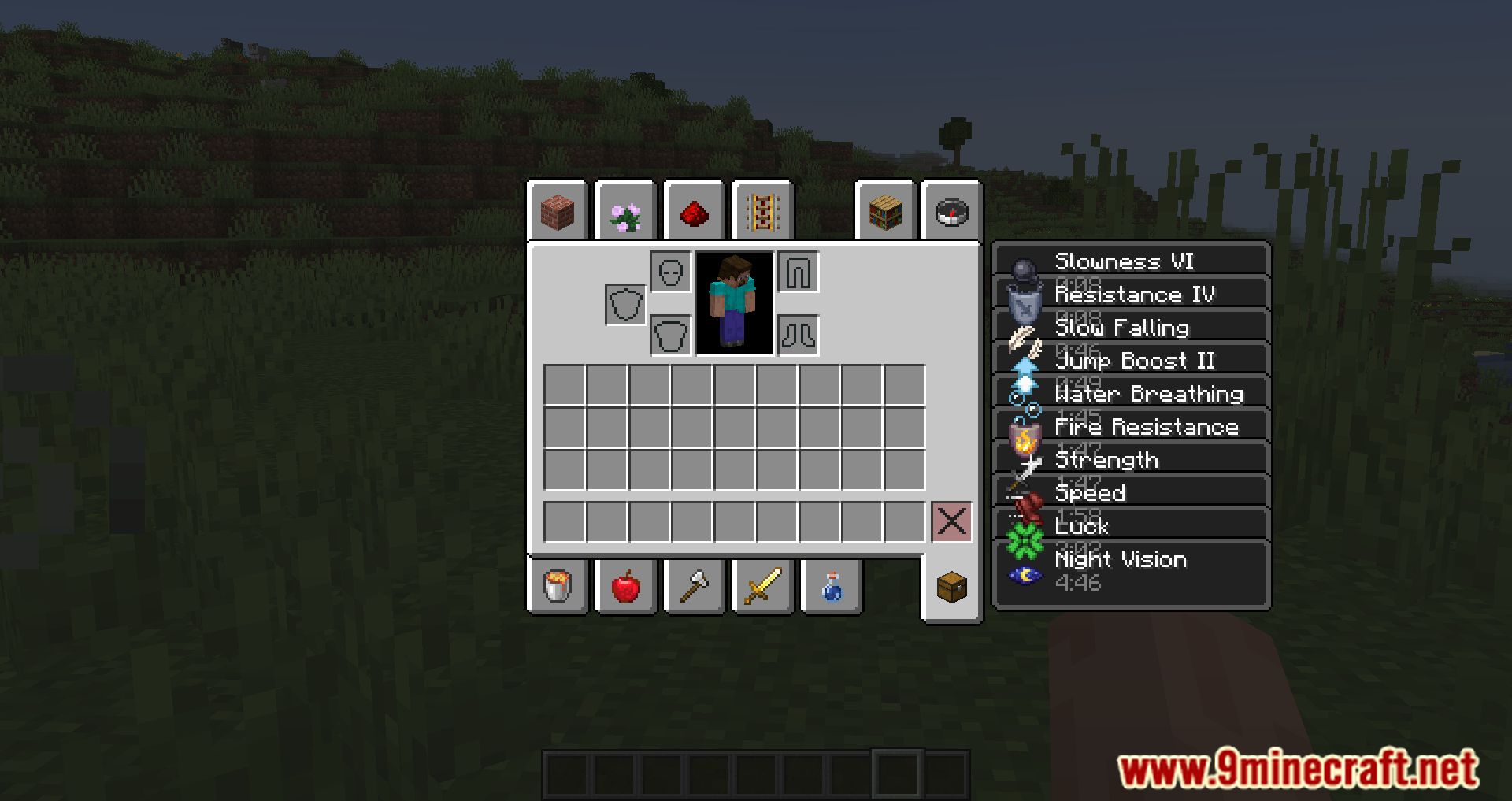 description_8 Status Effect Timer Mod (1.20.4) - Overlay a timer on vanilla status effects.