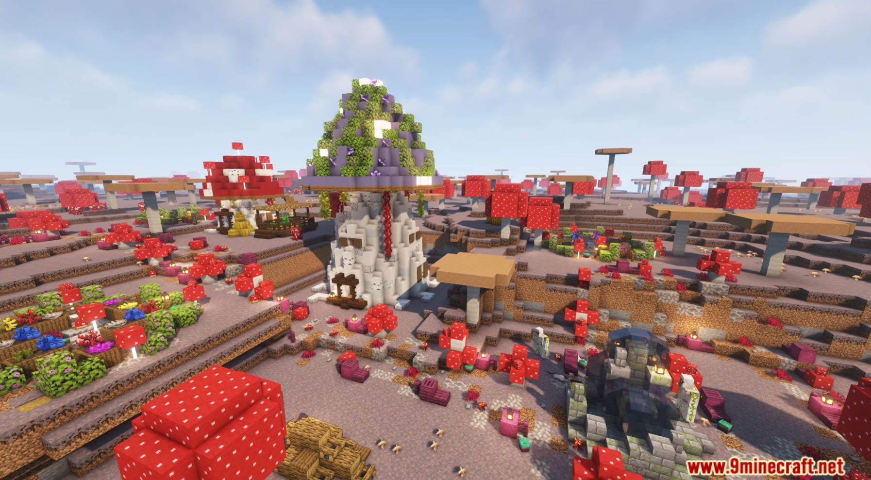 description_10 Mushroom Village Datapack (1.20.4, 1.19.4) - Grow your herbal village with mushroom wonders!