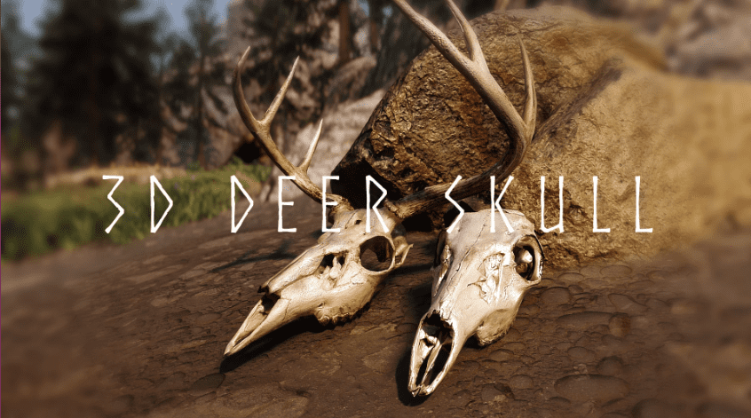 description_0 3D Deer Skull Replacement