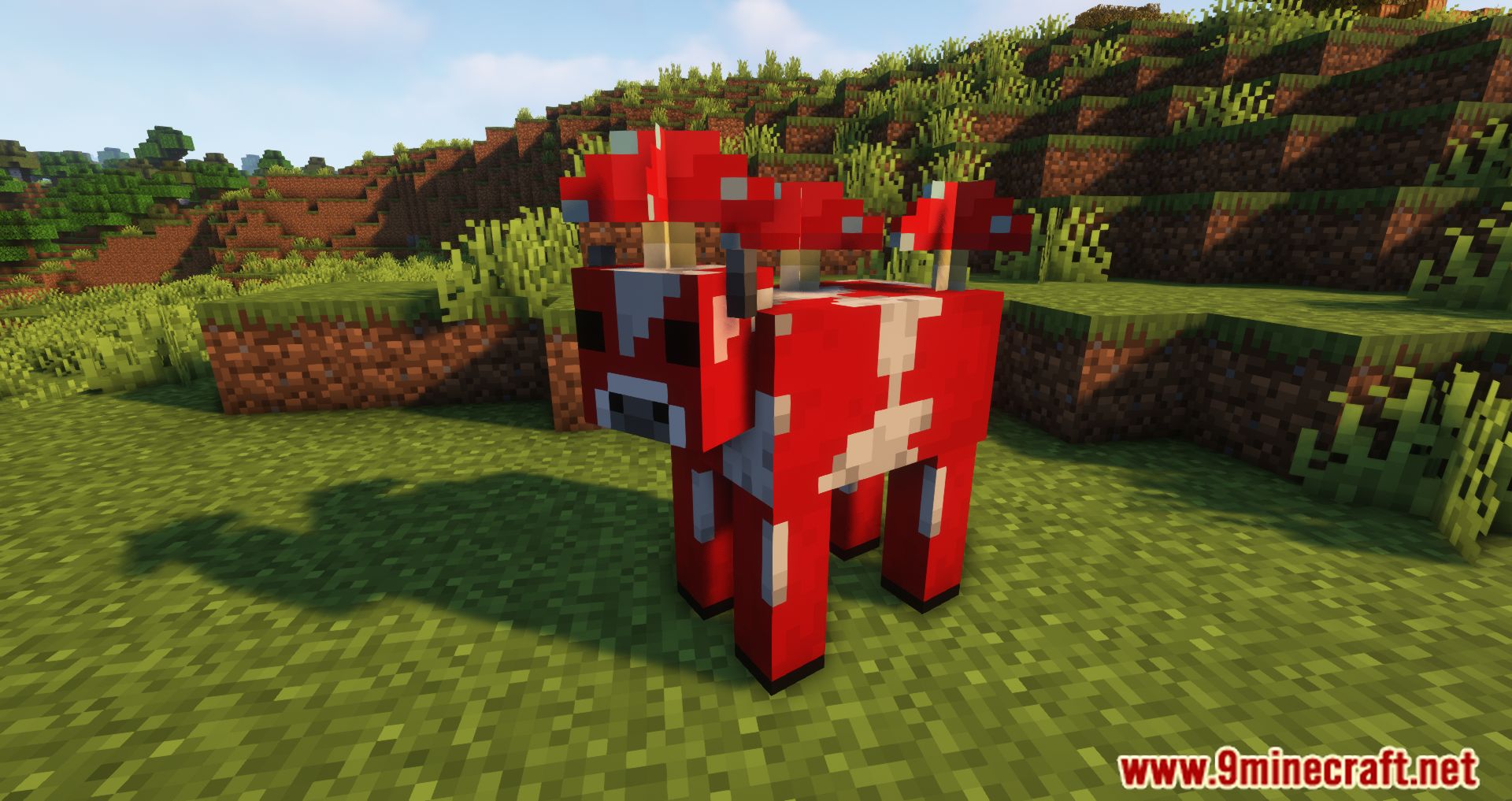 description_0 Mooshroom Spawn Mod 1.20.4 - Mooshrooms Appear In The Wild.