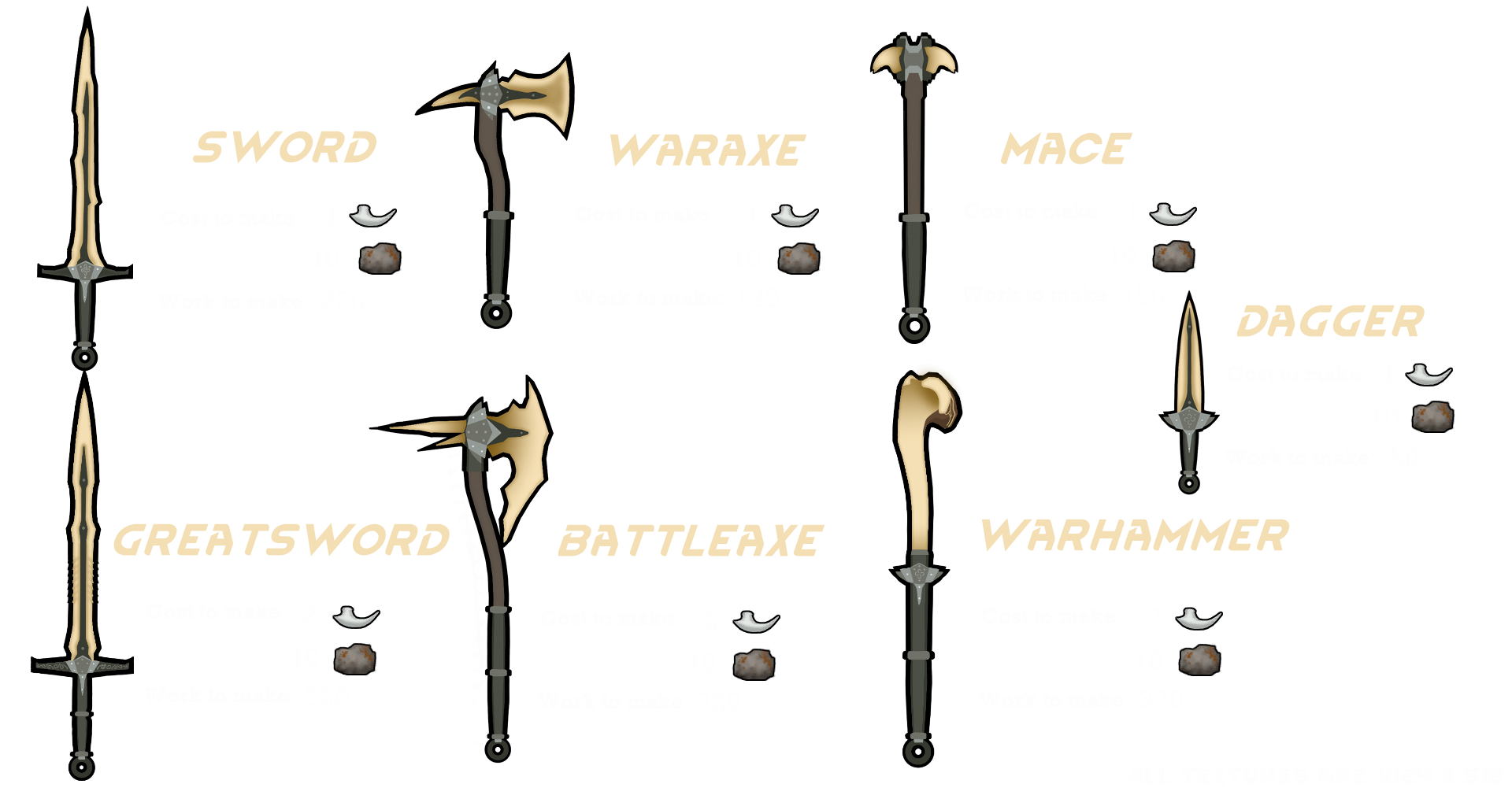image 1 for Weapon Set Skyrim Dragonbone Weapons Pack