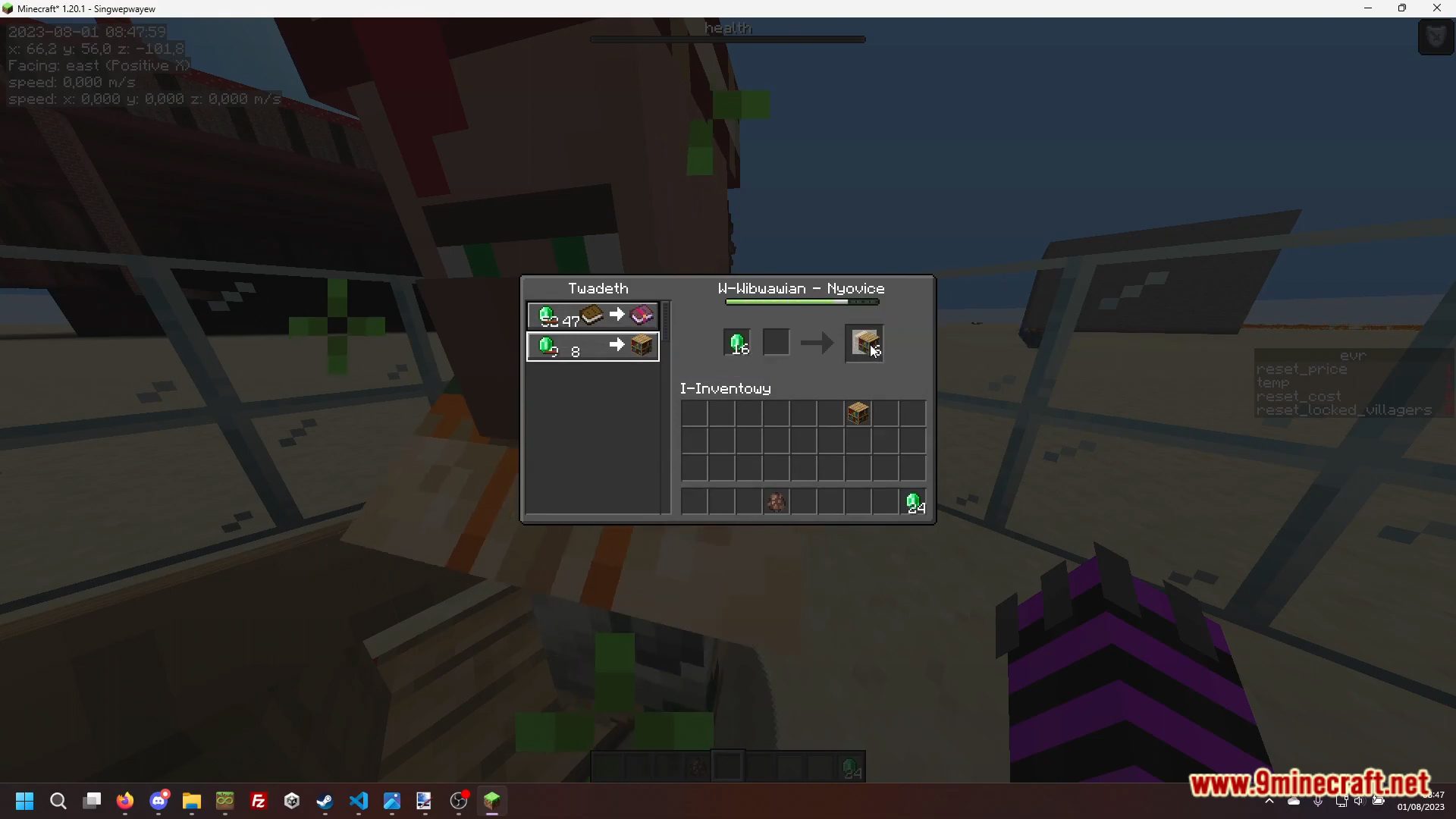description_1 Trade Reset Data Pack (1.20.2, 1.19.4) - optimized management of villagers in Minecraft!