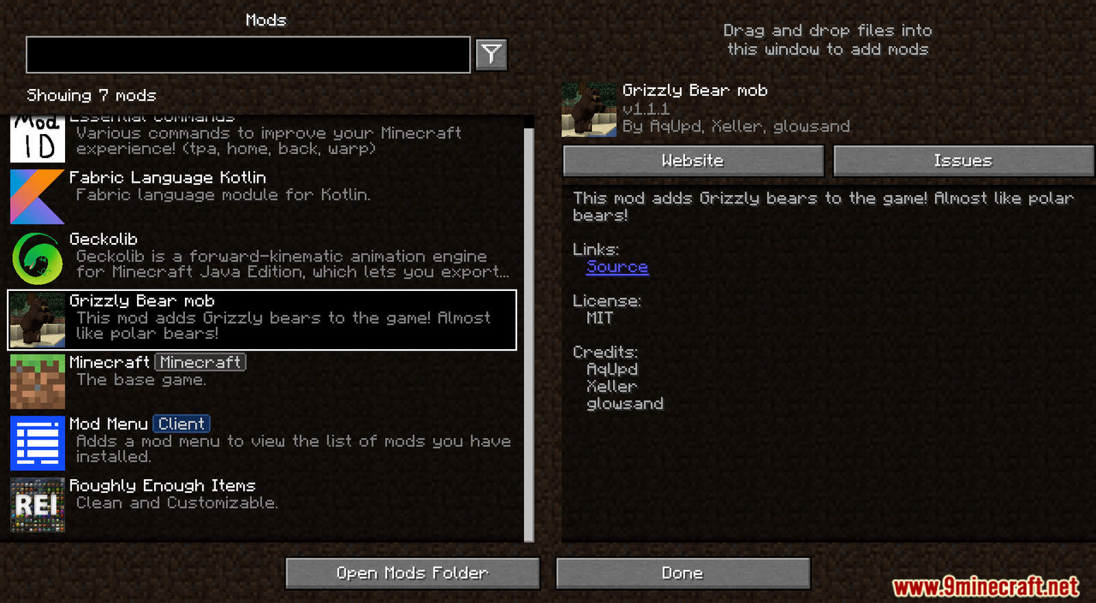 description_0 Grizzly Bear Mod 1.20.1 - Territorial neutral mob