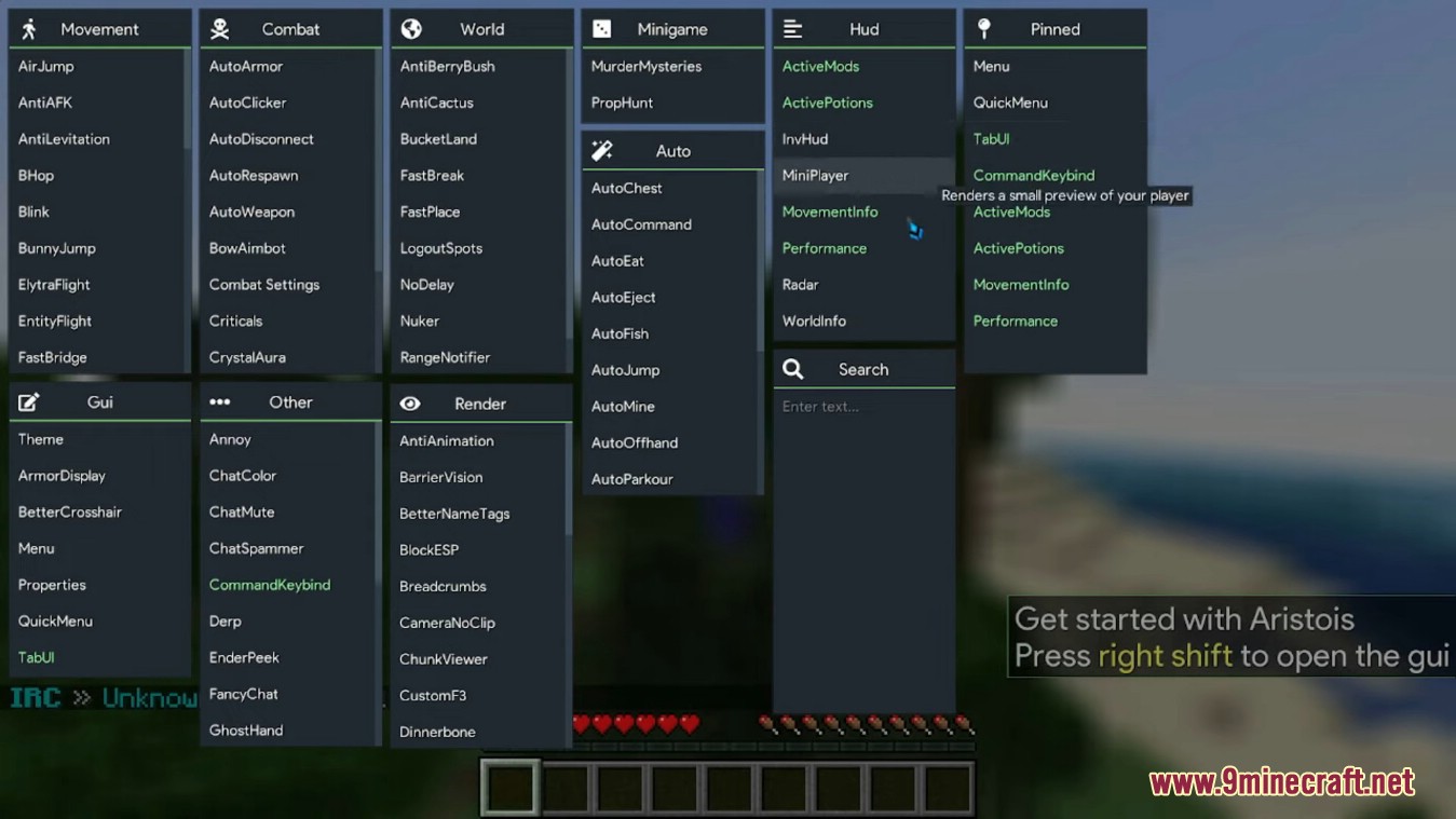 description_5 Aristois Client Mod (1.20.4) - world-class utility for minecraft