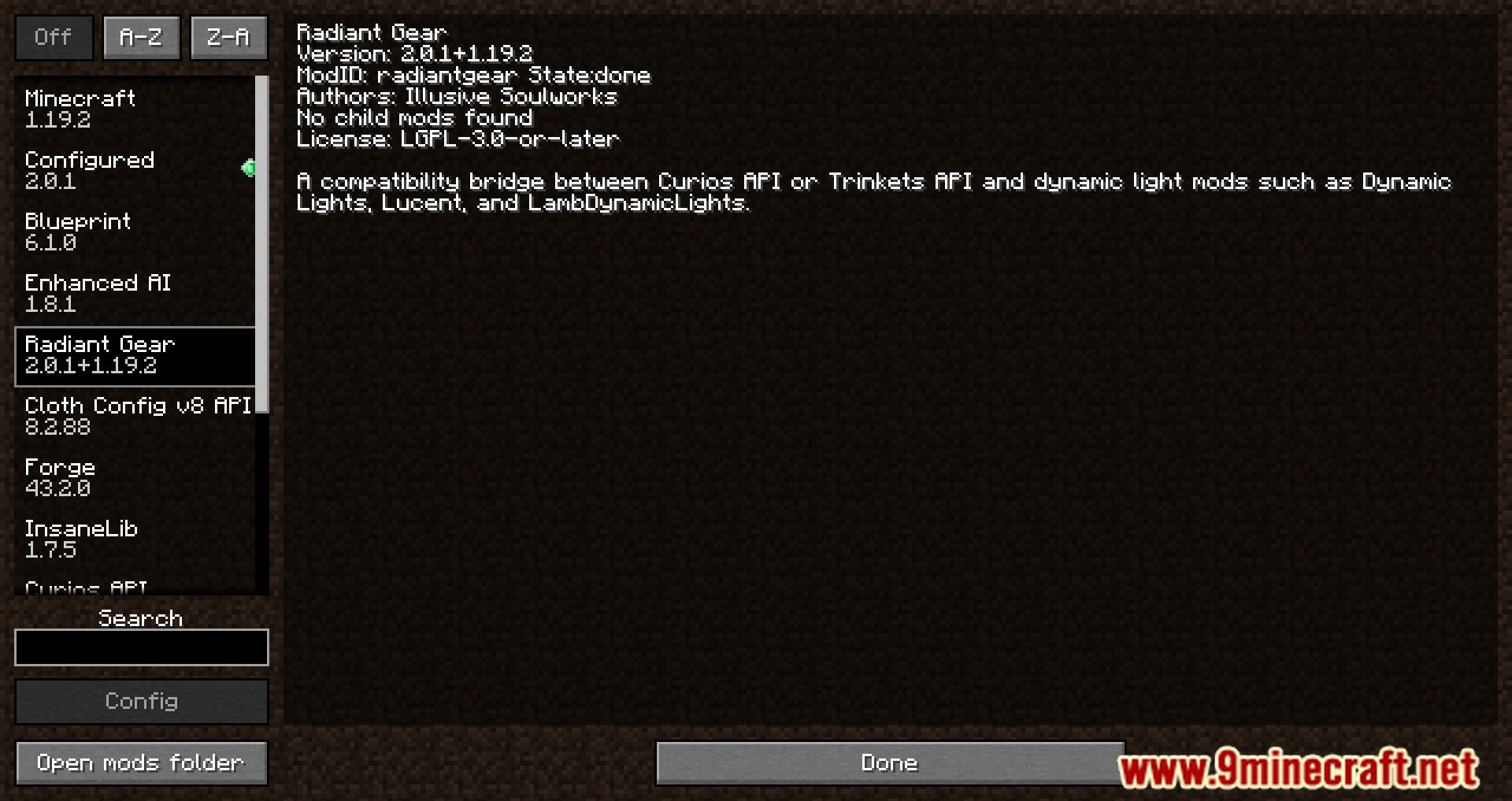 description_0 Radiant Gear Mod - proporciona iluminación dinámica!