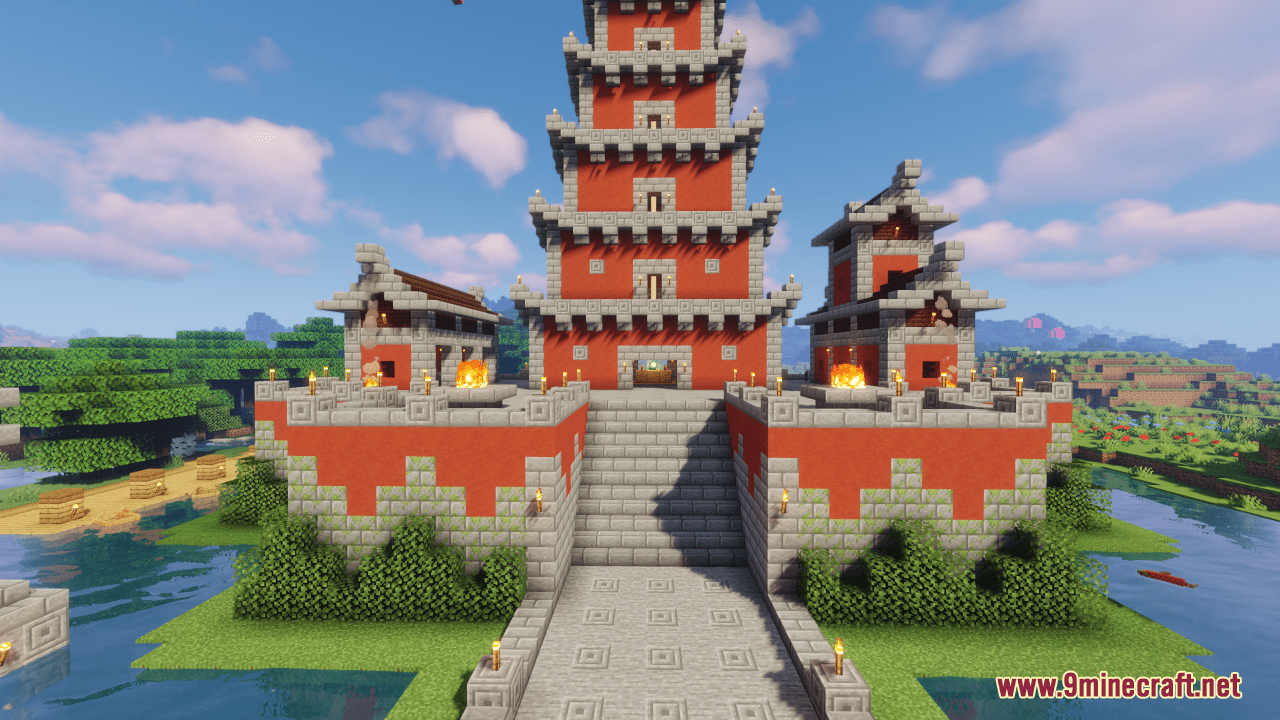 description_9 Mapa del Templo de Asia (1.20.4, 1.19.4) - Aldeas asiáticas medievales