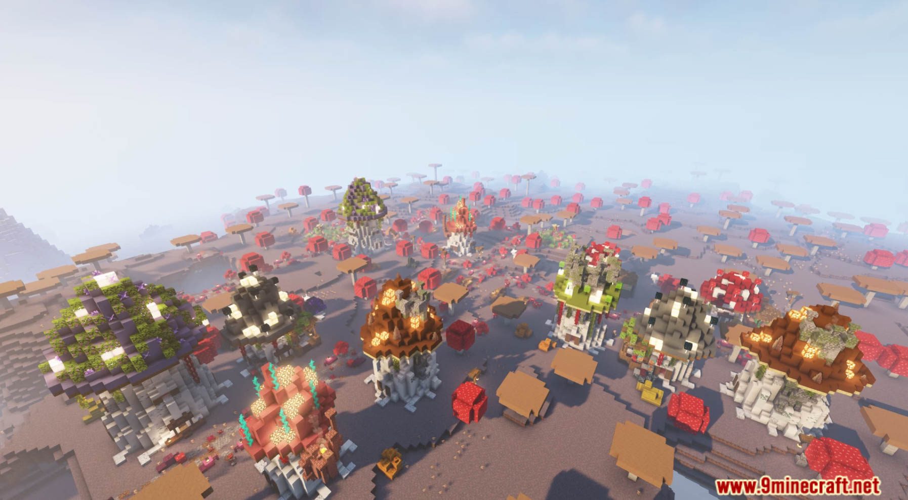 description_9 Mushroom Village Datapack (1.20.4, 1.19.4) - Grow your herbal village with mushroom wonders!