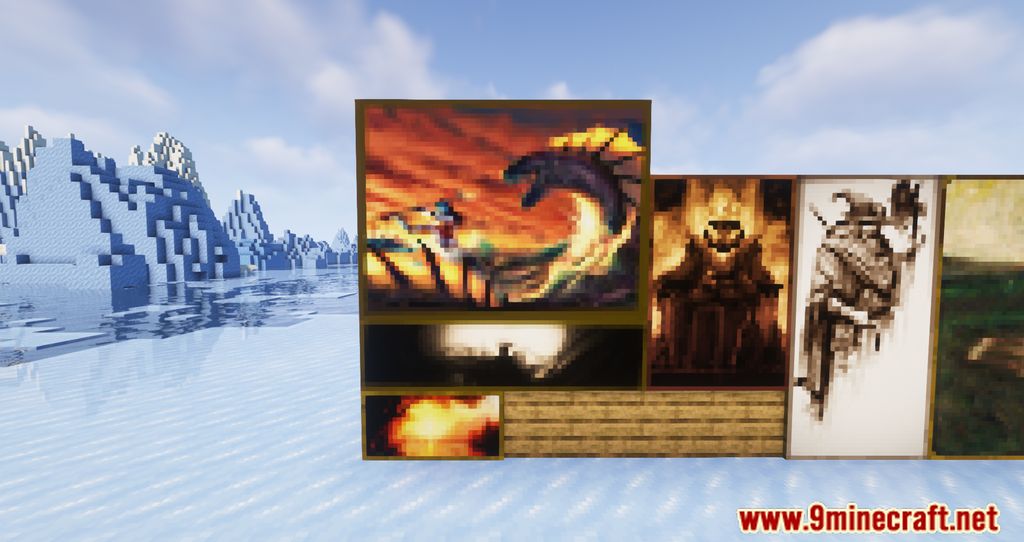 description_8 Medieval Paintings Mod 1.20.1 - Украсьте свои средневековые замки