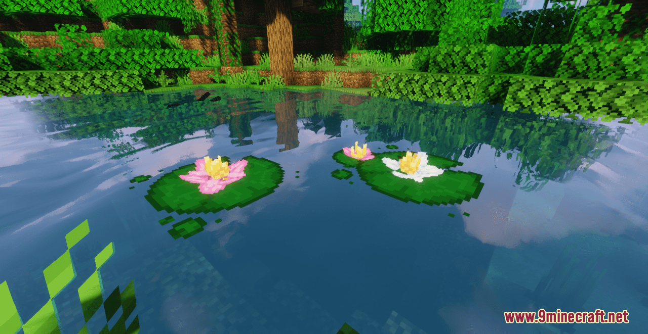 description_1 Lotus flower resource pack (1.19.4, 1.19.2, 1.19) - Texture pack
