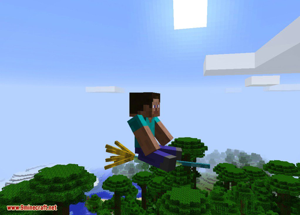 description_3 Flying Things Mod 1.15.2 (Vassoura mágica e tapete mágico)