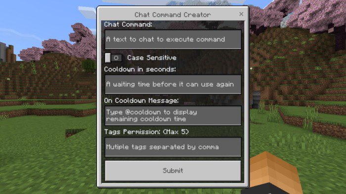 image 1 for Plugin to create chat commands (1.20) - MCPE/Bedrock Mod
