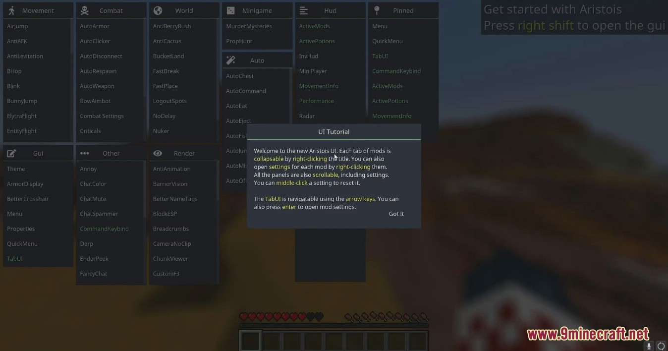 description_0 Aristois Client Mod (1.20.4) - world-class utility for minecraft