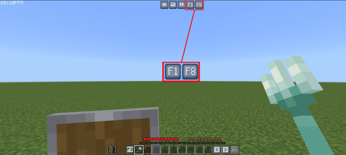 image 1 for HUD+ pack (1.20) - кнопки F1 и F8 для MCPE/Bedrock