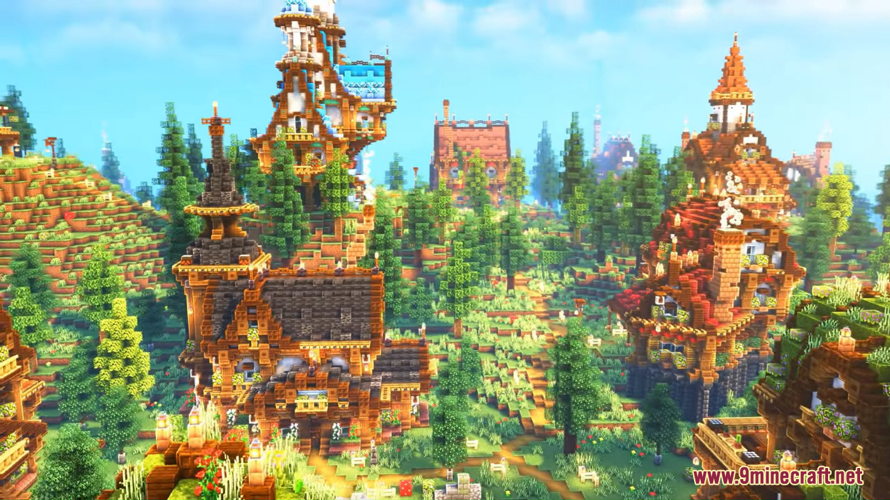 description_9 Multi-colored city map (1.20.4, 1.19.4) - splashes of color